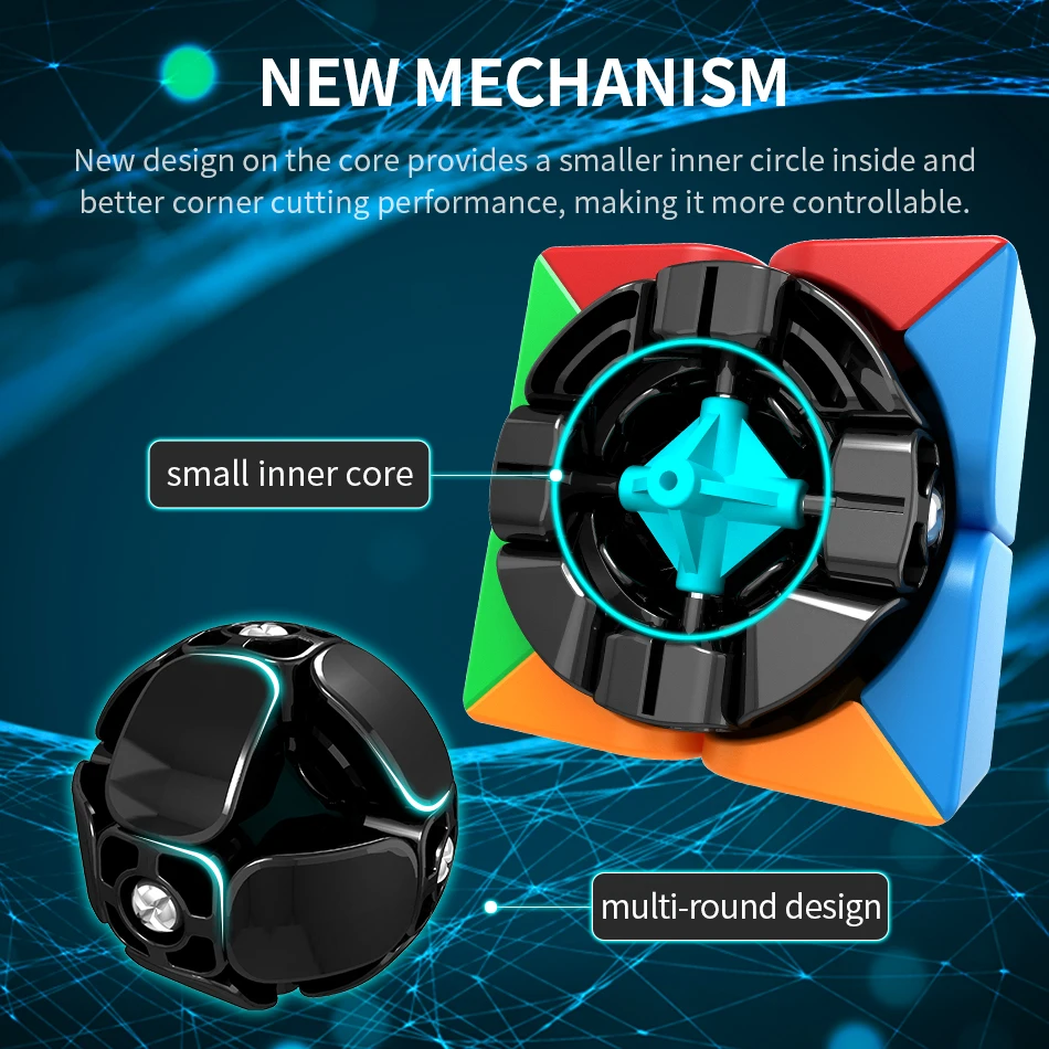 Moyu meilong2 2x2x2 cubo mágico meilong cubo de velocidade sem adesivos quebra-cabeça presente das crianças adulto educacional profissional brinquedos fidget