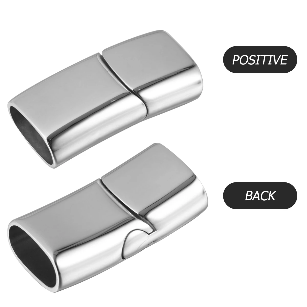 

10 Pcs Stainless Steel Flat Magnet Buckle Bracelet Closure Women Magnetic Fastener