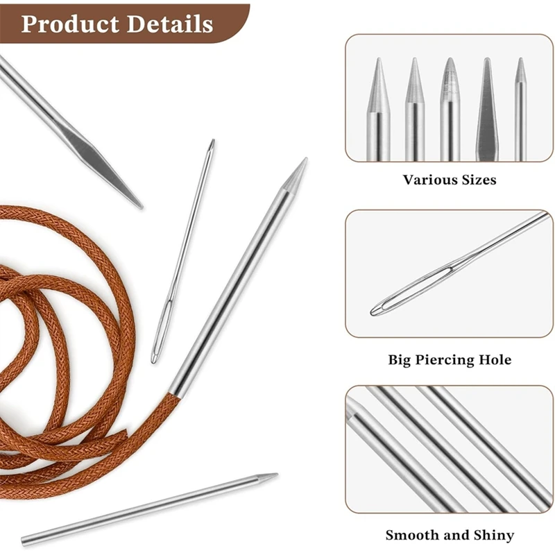 7Pcs Paracord Stitching Set, Paracord Lacing Tools Set,Jig,Stitching with Storage Bag Smoothing Tool for Laces Strings Retail