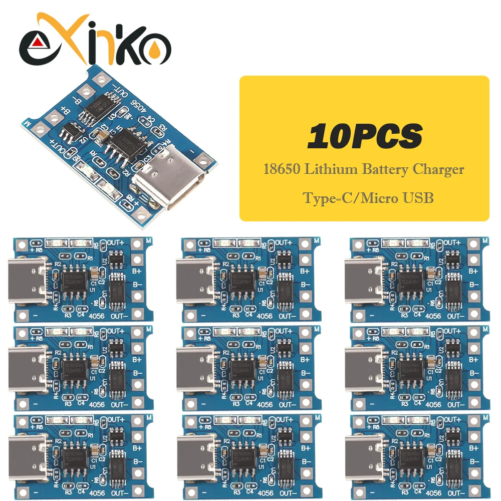 10 sztuk 18650 1A 5V moduł ładowania baterii litowej Micro USB/interfejs typu c ochrona ładowania 2 w 1