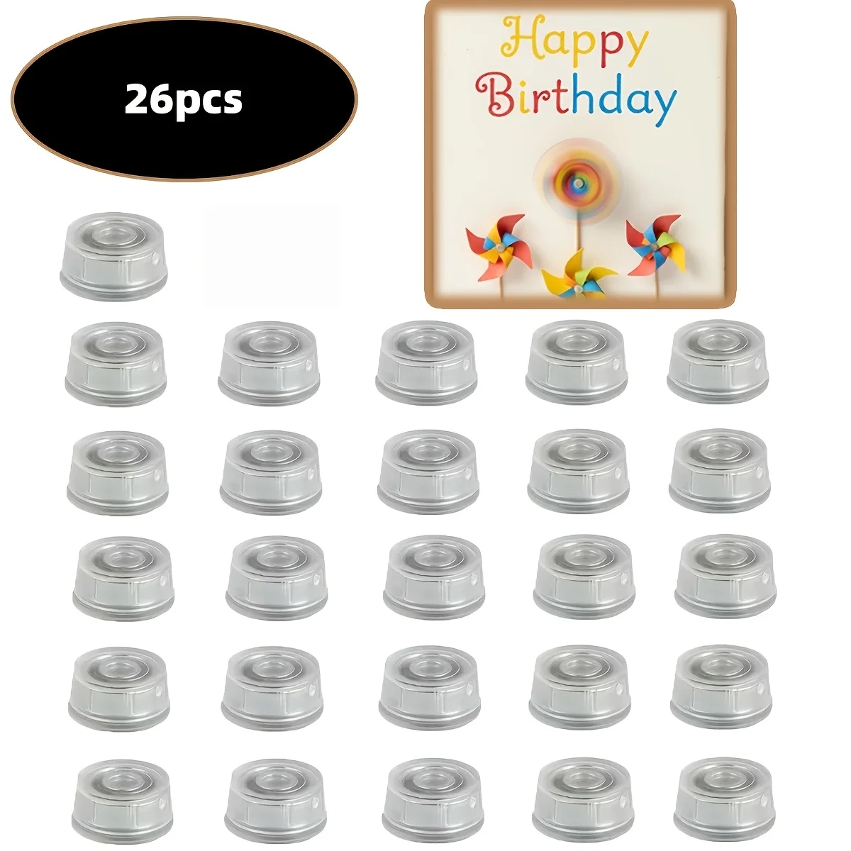 26Pcs Mini Rotating Bearings Swivel Base, Smooth 360 Degree Rotation, for Crafts, Paper Cards, Scrapbooking, Greeting Cards, Jew