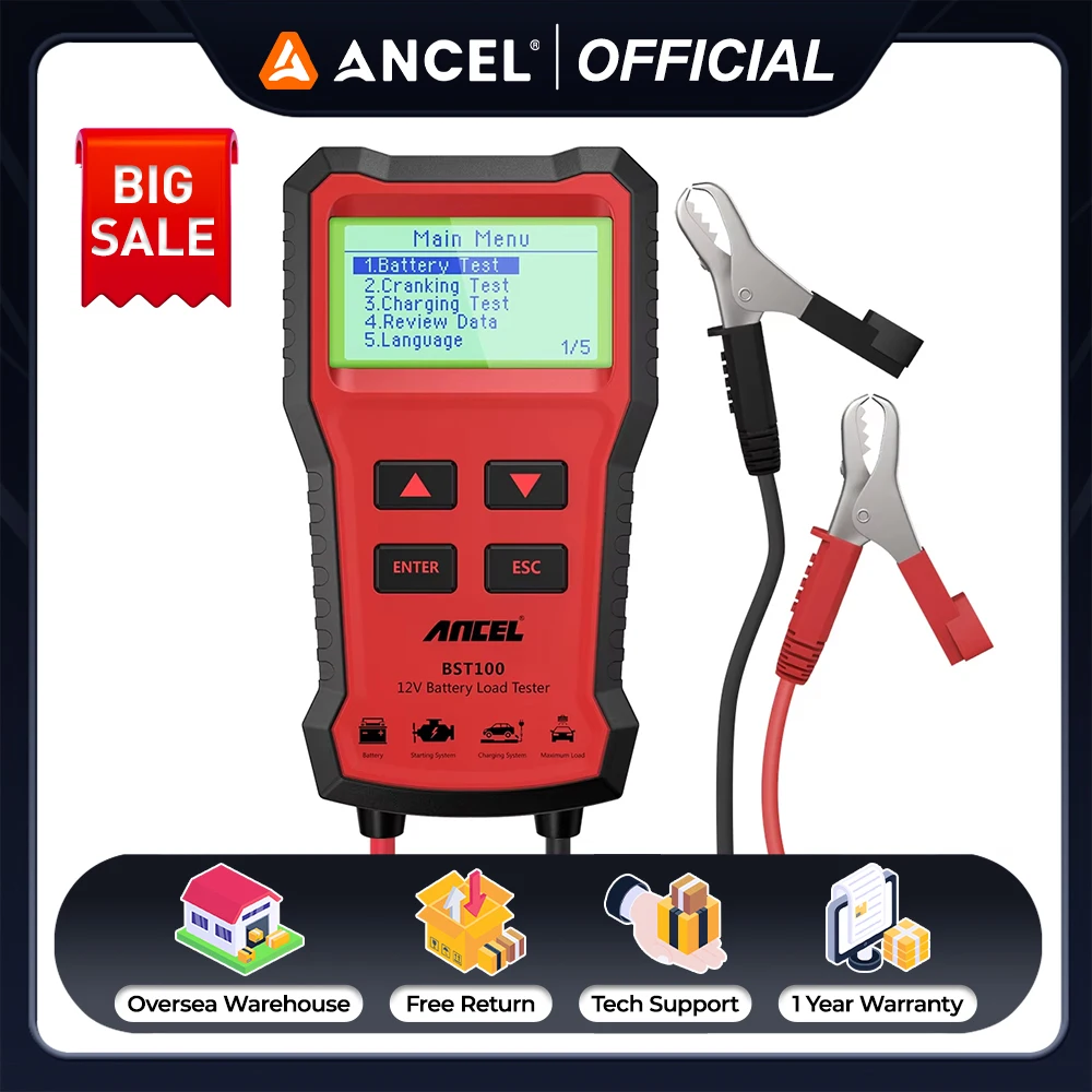 

Ancel BST100 Car Battery Tester OBD2 12V Cell 100-2000CCA 30-220Ah Battery System Detect Automotive Scanner Diagnostic Tools