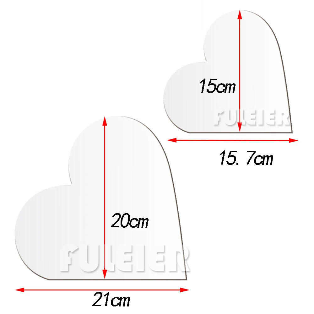 Heart Shape Acrylic Cake Disks Transparent Valentine's Day DIY Art Blank Board Cake Tool Tray Stand Cake Topper Decoration Tool