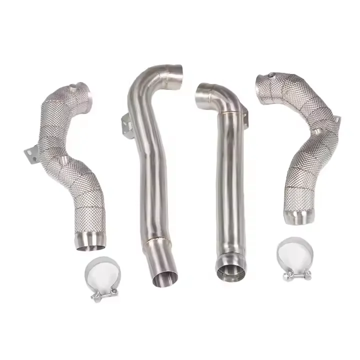 

2015-2017 Benz GT GTS GTC GTR Exhaust Downpipe Straight Header with Heat Shield New 304 Stainless Steel JIAJUN