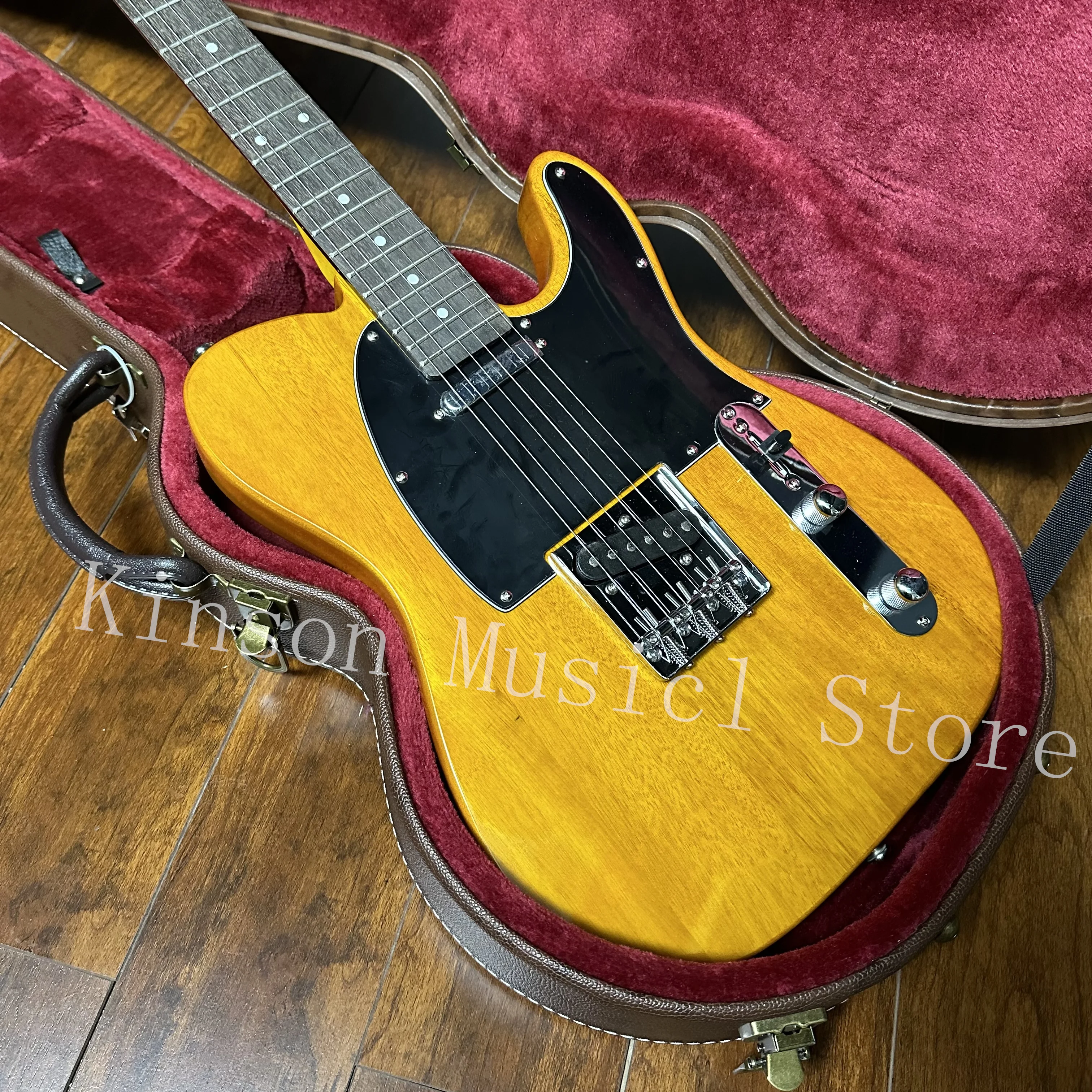 yellow 6-string TL electric guitar maple neck SS pickup fixed bridge