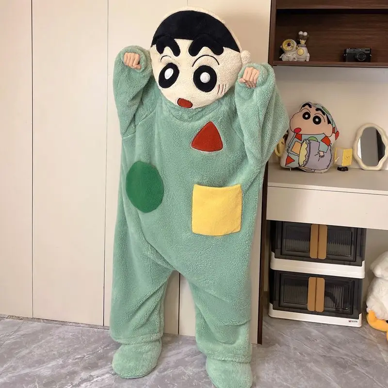 Conan Edogawa Winter Jimmy Kudo New Hooded Couple Nightgown New Comfortable Easy Coral Fleece Pajamas Jumpsuit Without Slippers