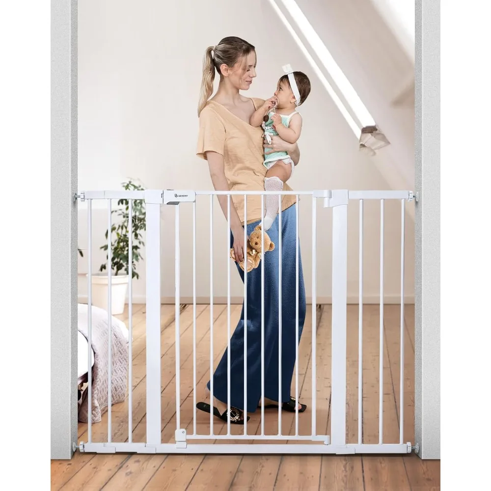 

36" Extra Tall Baby Gate for Stairs Doorways, Fits Openings 29.5" to 48.8" Wide, Auto Close Extra Wide Dog Gate for House