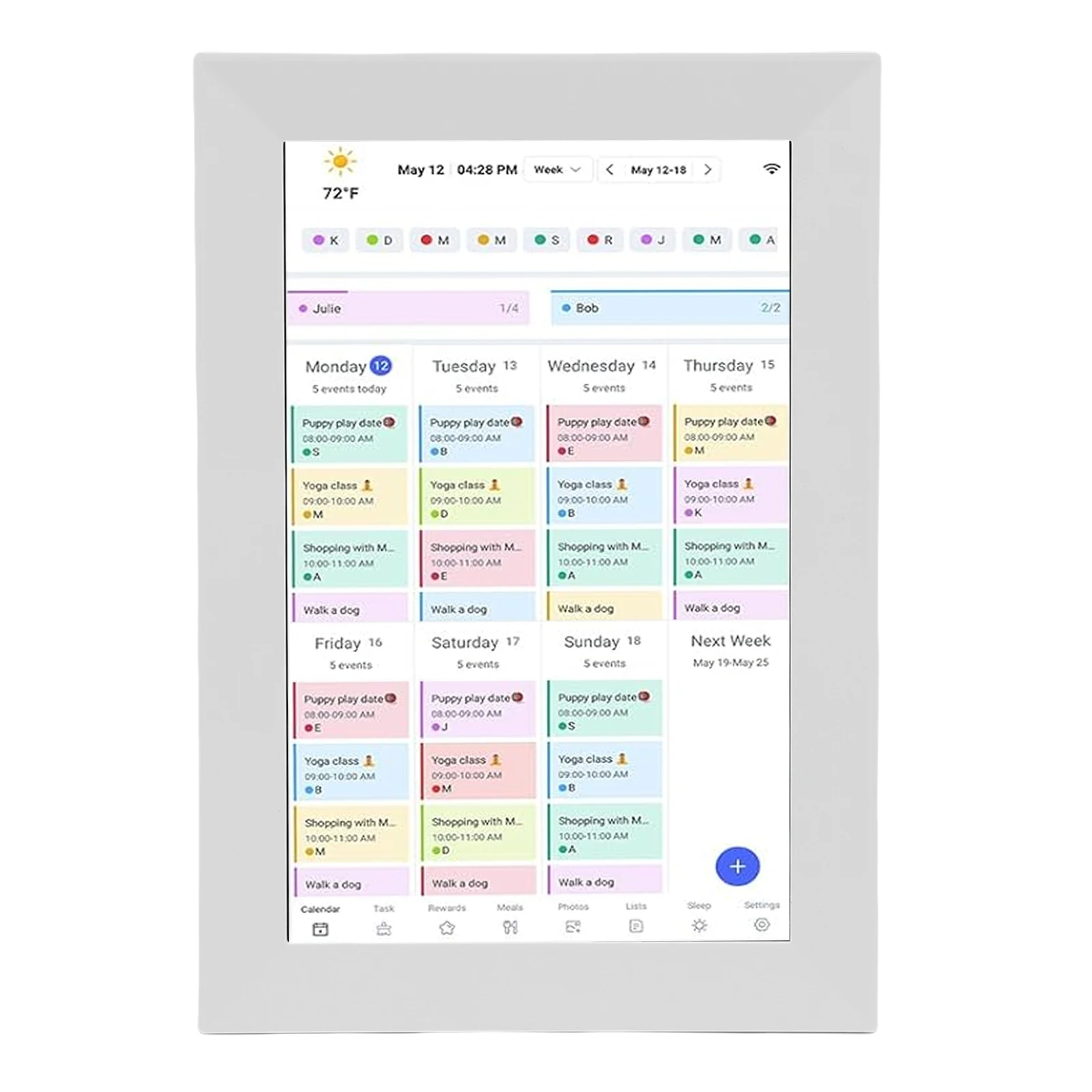

10.1 Inch WiFi Digital Calendar 1080P HD Interactive Touchscreen Wall Family Schedules Planner App Control Support 32GB Storage