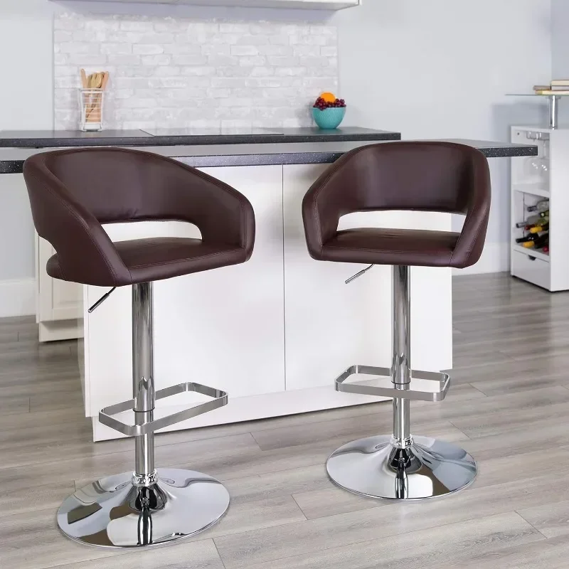 Erik Comfortable & Stylish Contemporary Barstool With Rounded Mid-Back And Foot Rest