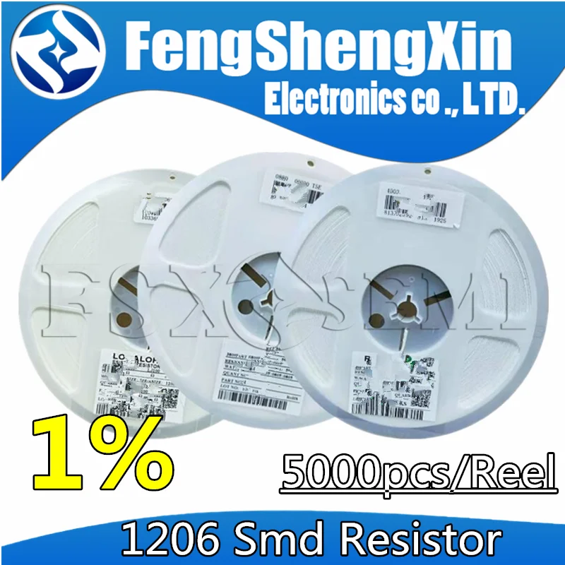 5000pcs/lot 1206 SMD resistor 1% 0R ~ 10M 1/4W 0 1 10 100 150 220 330 ohm 1K 2.2K 10K 100K 0R 1R 10R 100R 150R 220R 330R