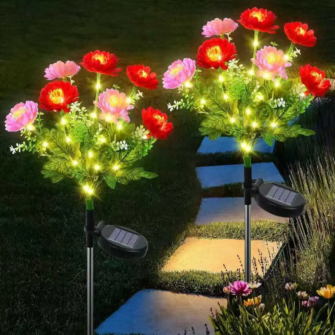 Solar Powered Landscape Decor Lamps for Lawn Patio Path Backyard Wedding Holiday Garden Flower Stake Lights Waterproof