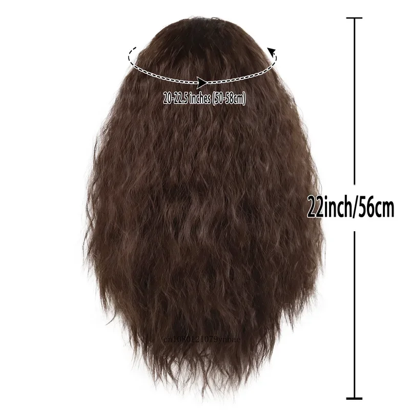 Perruque Synthétique Longue et Barbe de Magicien pour Homme Adulte, Accessoire de Costume Gandalf Marron, Cosplay, Minerai de Dumbulin, Halloween