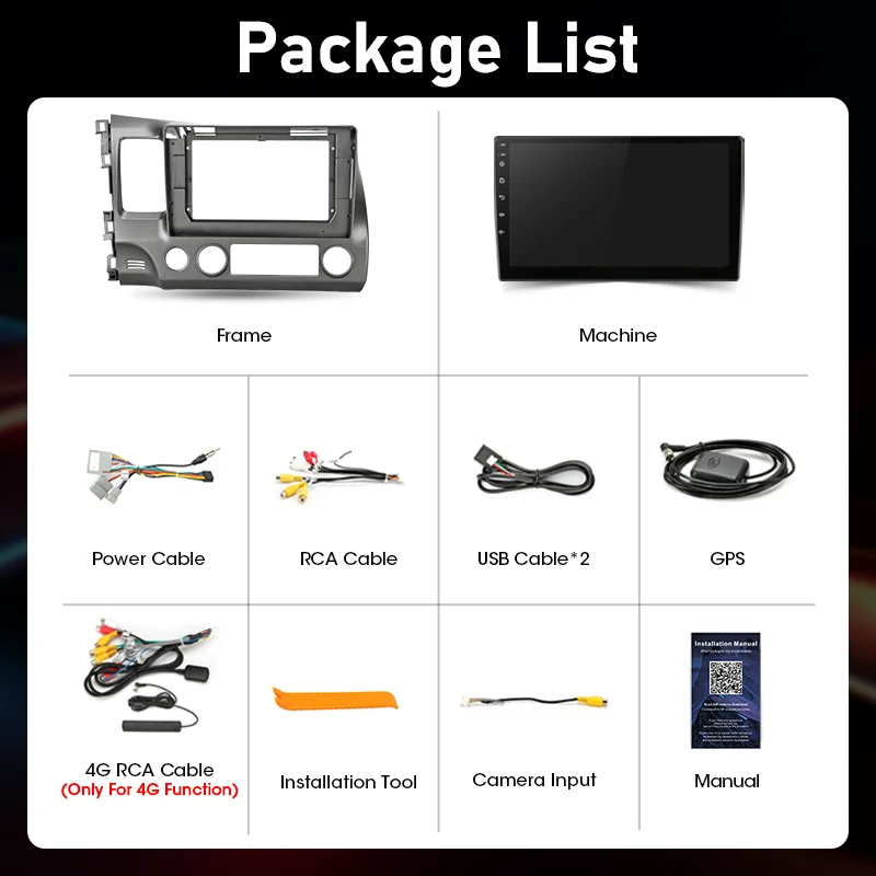 10 بوصة أندرويد السيارات Carplay راديو السيارة لهوندا سيفيك 8 2005 - 2012 السيارات نظام ذكي الوسائط المتعددة 4G الملاحة لتحديد المواقع #6