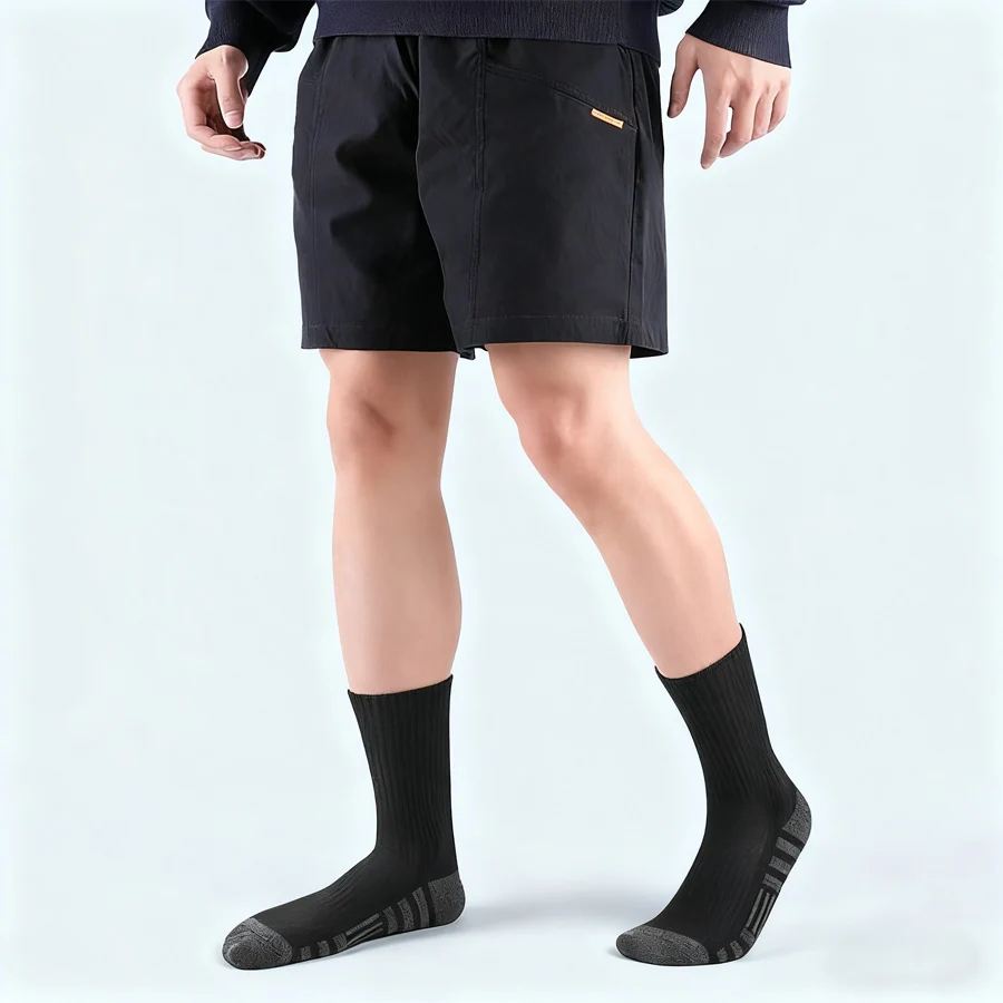 Full Cushion Crew Socks for Men Athletic Work Boots Heavy Duty Steel Toe EU 40-45 Thick Warm Moisture Wicking Control Cushioned.