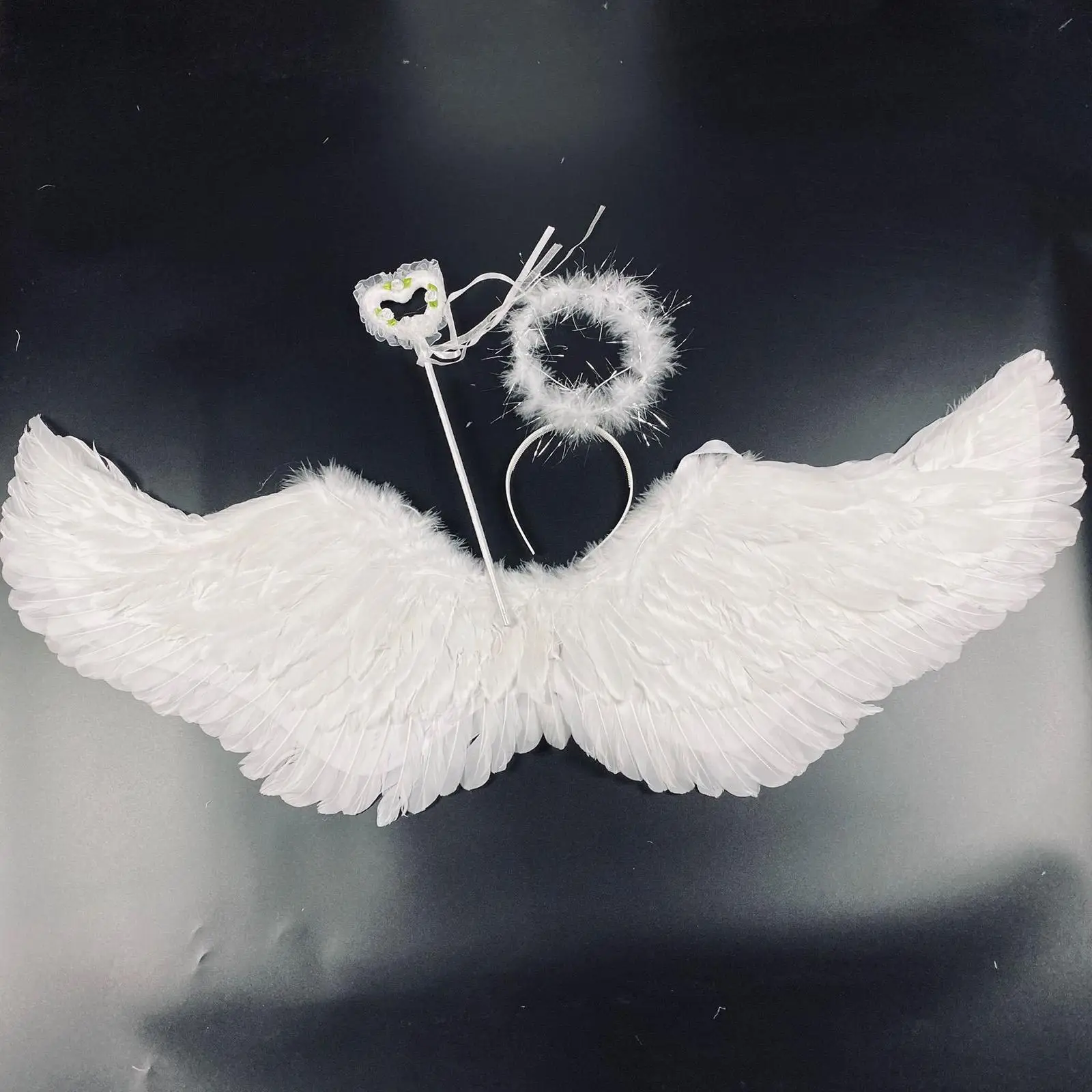 Angel Wing and Halo Set Fancy Dress White for Cosplay Photography Festive