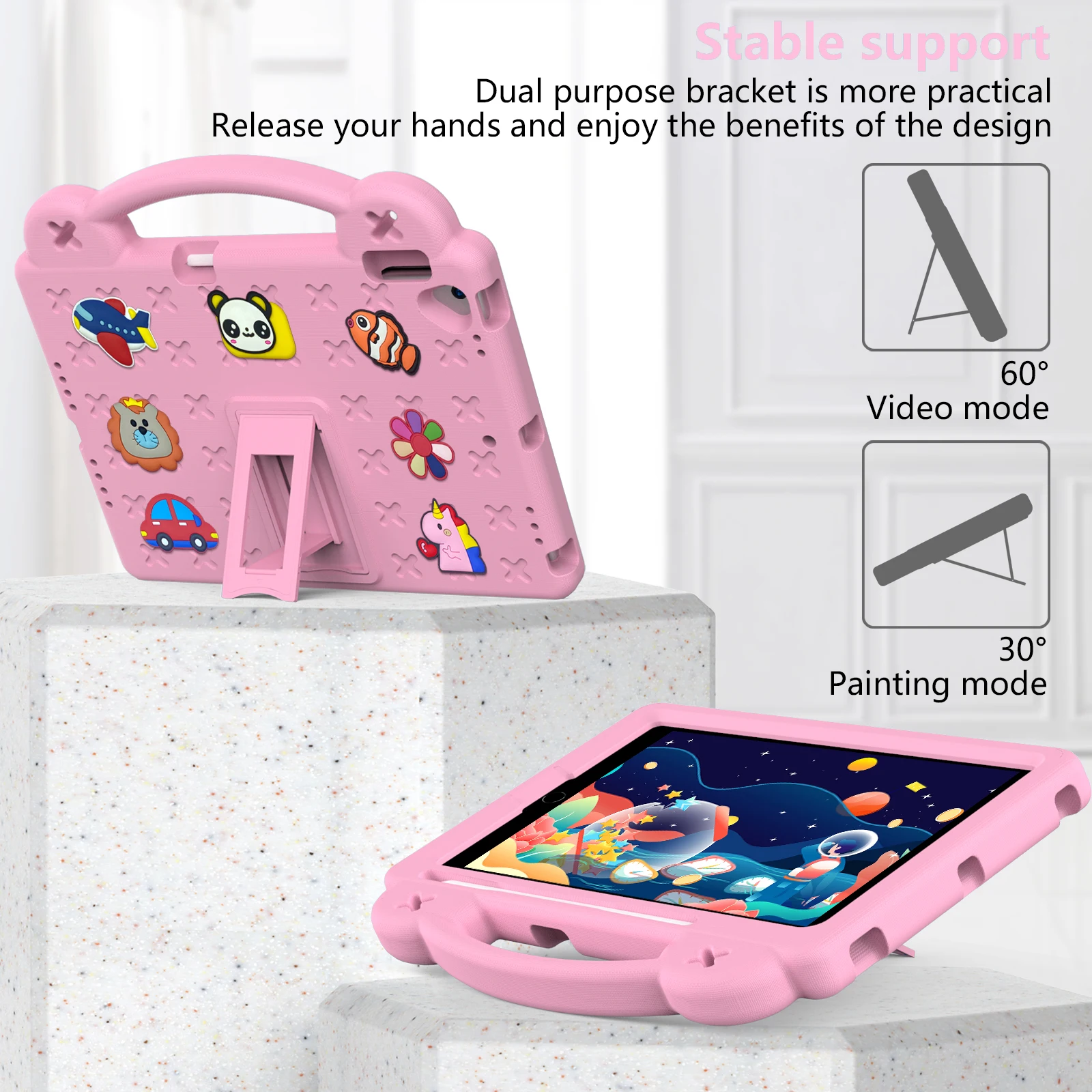 Kids EVA Bear Stand Case For iPad 10.2 inch  789th pro 2017 Air 3 2019 10.5inch  A1701 A1709 A1852 A2123 A2152 A2153 A2154 Cover