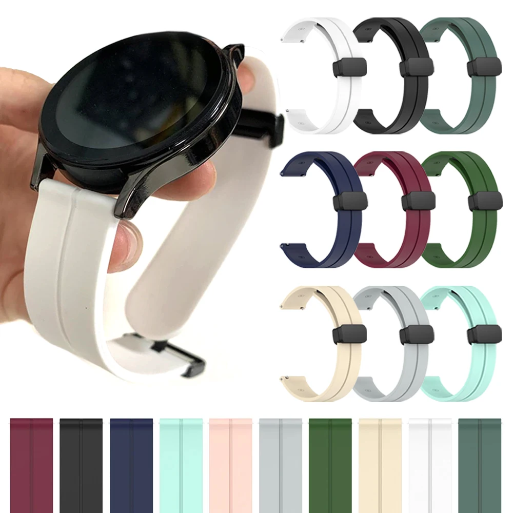 20 مللي متر 22 مللي متر مشبك مغناطيسي سيليكون حزام ل Garmin Venu 4 3 Sq 2 Forerunner 165 265 570 255 245 Vivoactive 6 سوار معصمه #1