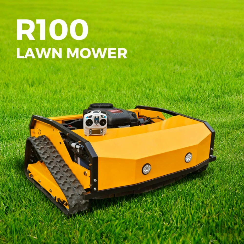 جزازة العشب المخصصة التي يتم التحكم فيها عن بعد، جزازة العشب المجنزة الأوتوماتيكية، شفرة مزدوجة قوية رباعية الأشواط، مناسبة لمروج الحديقة