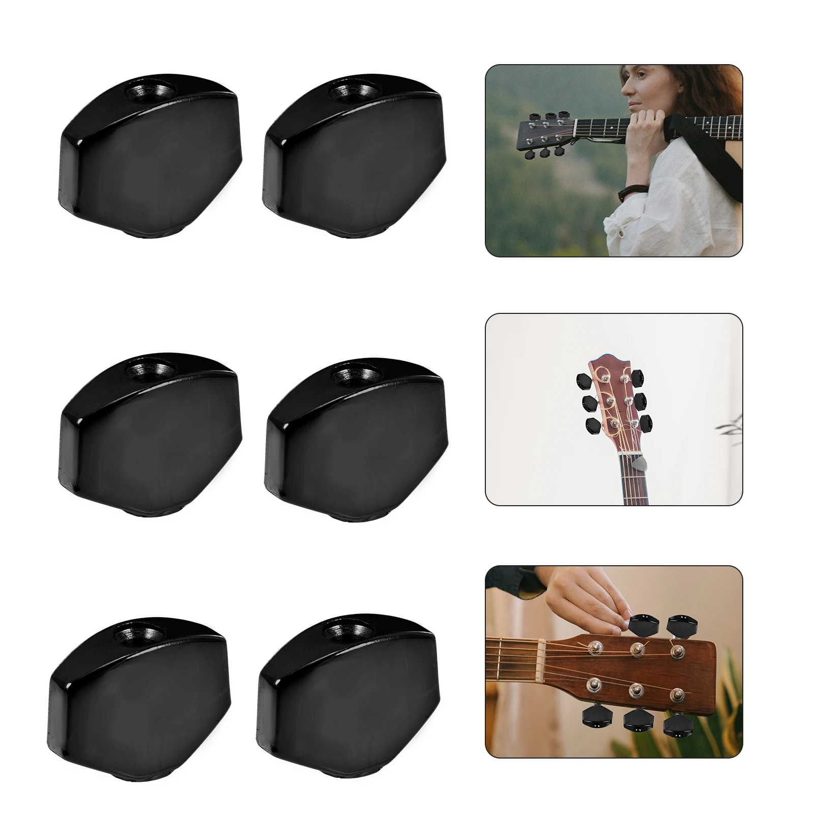 

6 set Tuning Handles Durable String Locking Function Tuner Caps Folk Tuner Caps For Acoustic Folk Guitar Accessories