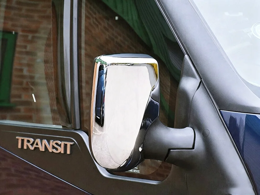 1Pair Campervan Wing Mirror Protective Cover Chrome For Ford Transit Mk6 Mk7 2000-2014 RV Car Rearview Mirror Decoration Cover