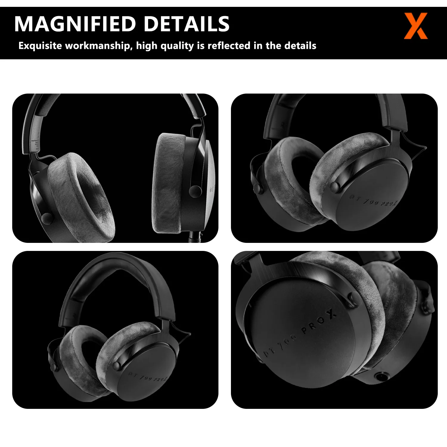 سماعات مراقبة DT700 PRO X الاحترافية HIFI، مغلقة الظهر، 48 أوم، مقاس مريح، مثالية لإنتاج الموسيقى
