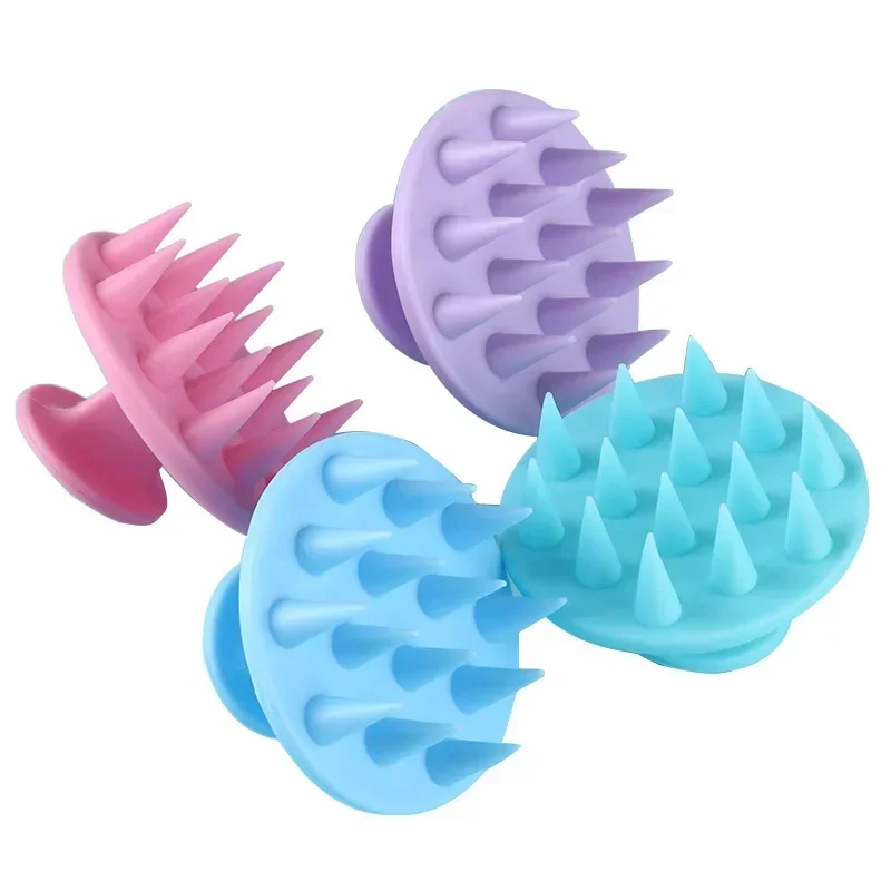 Head Massage Instrument Silicone Hair Scalp Massage Brush Comb Shampoo Hair Washing Comb Magic Handle Brush Spa Massage Brush