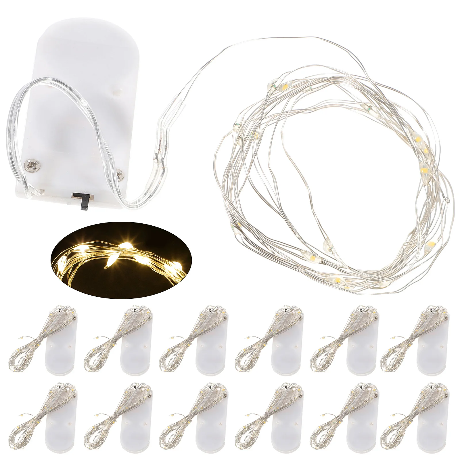 12 قطعة أضواء سلسلة LED تعمل أضواء سلسلة الجنية الزخرفية لغرفة النوم حفل زفاف فناء رومانسية ديكور المنزل هدية #5