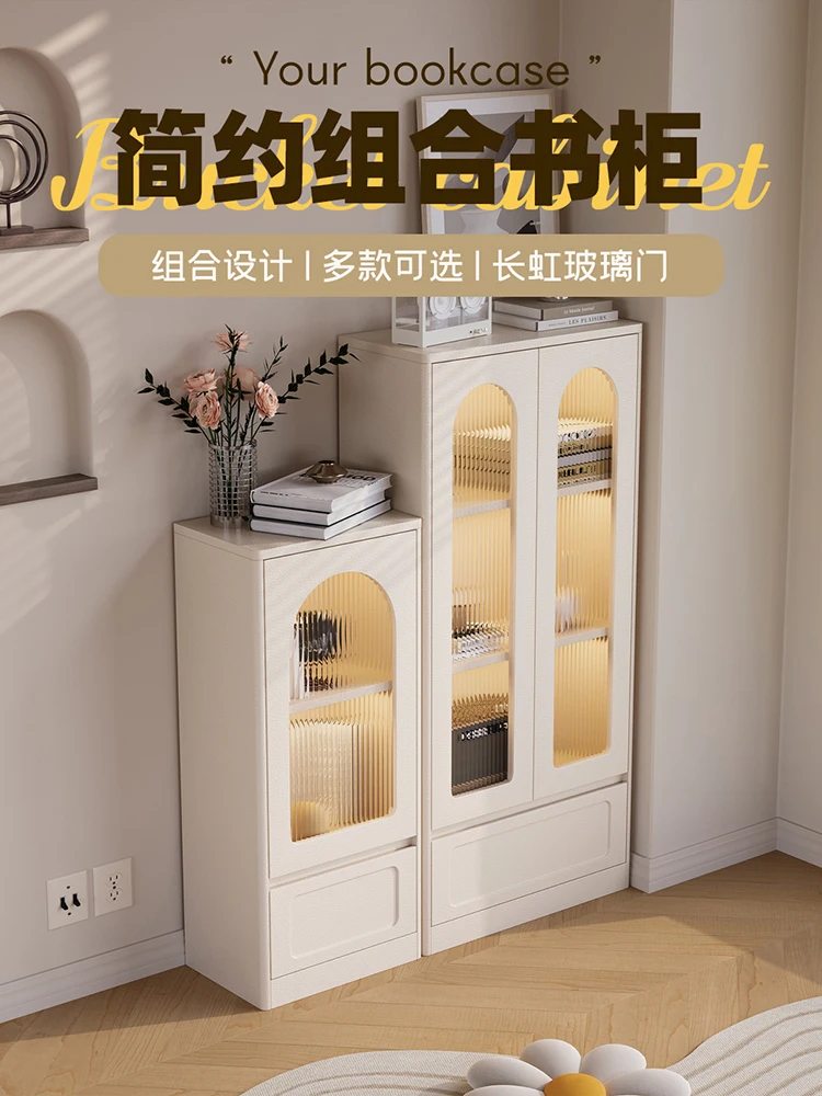 

Living room display cabinet storage cabinet custom magazine single door glass door bookcase modern