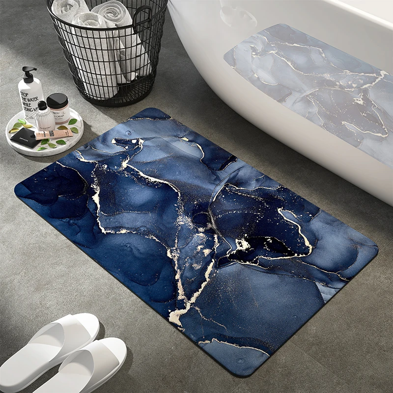 Nordic Diatomaceous Earth Floor Stone Bath Mat Absorbent Bathroom Rugs Foot Mats Quick Dry Toilet Carpet Non-slip Shower Pad