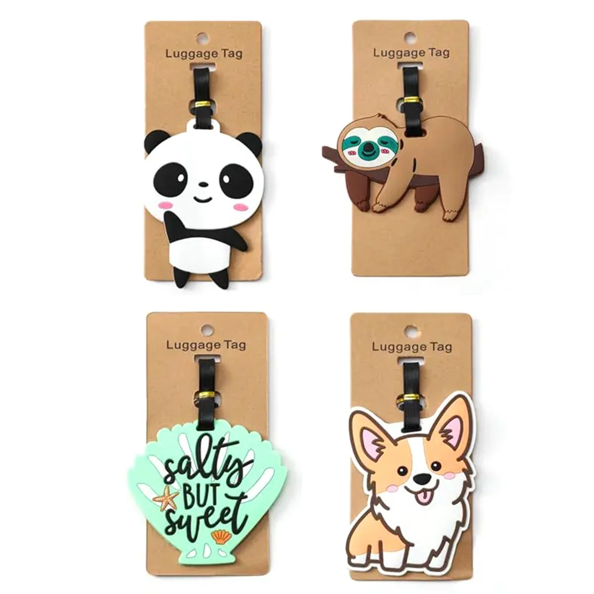 4pcs Luggage Tag Travel Baggage Suitcase Identity Address Name Label Cards