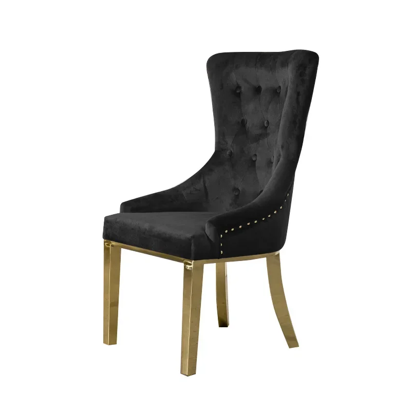 Light luxury stainless steel dining chair high-end high-end home villa club high-end creative designer chair backrest chair