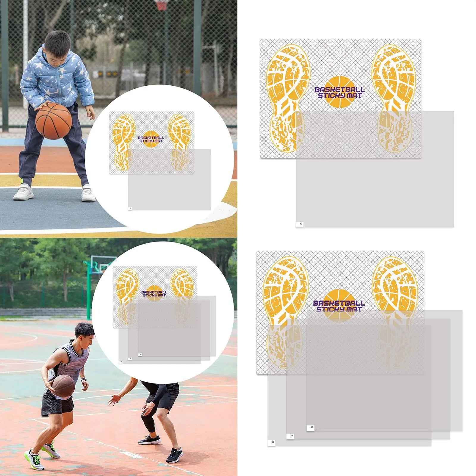 Basketball Sticky Mat with Board Court Accessory Grip Pad for Courtside Replaceable Sheets Equipment Basketball Shoe Sticky Mat