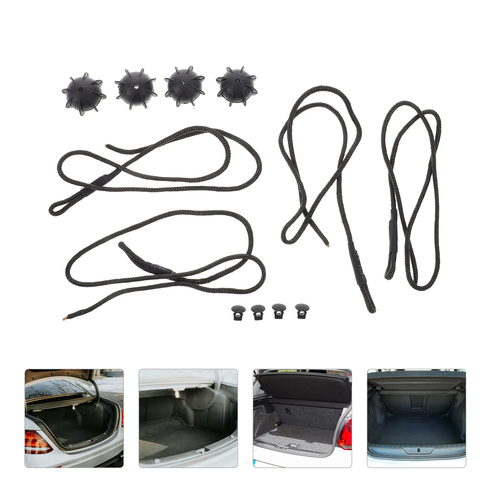 

4Pcs Rear Trunk Hanging Ropes Durable Storage Straps for Car Organizer Cargo Shelf Lift String Suitable for Most Vehicles