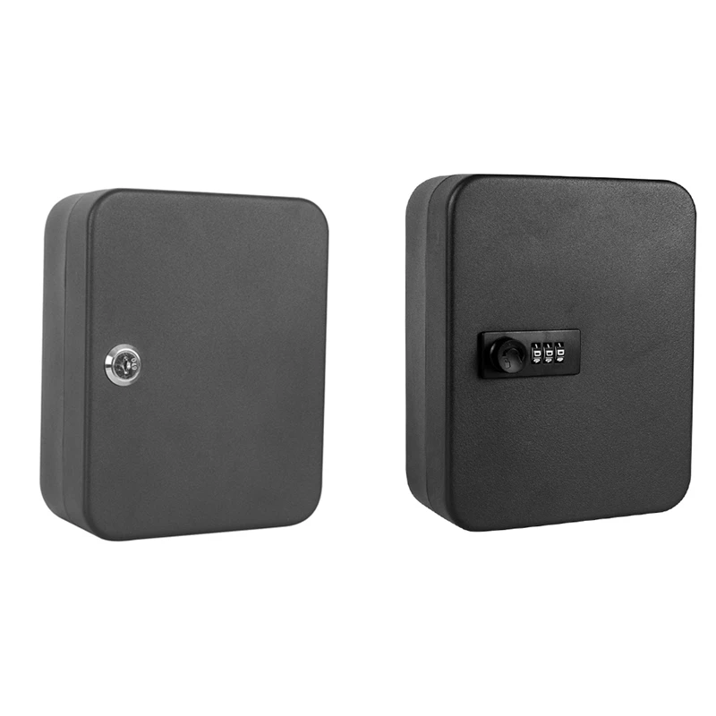 N75R-Combination Key Cabinet 20 Key Hooks Key Box Wall Mounted Locking Key Organizer Key Cabinet Security Lock Box