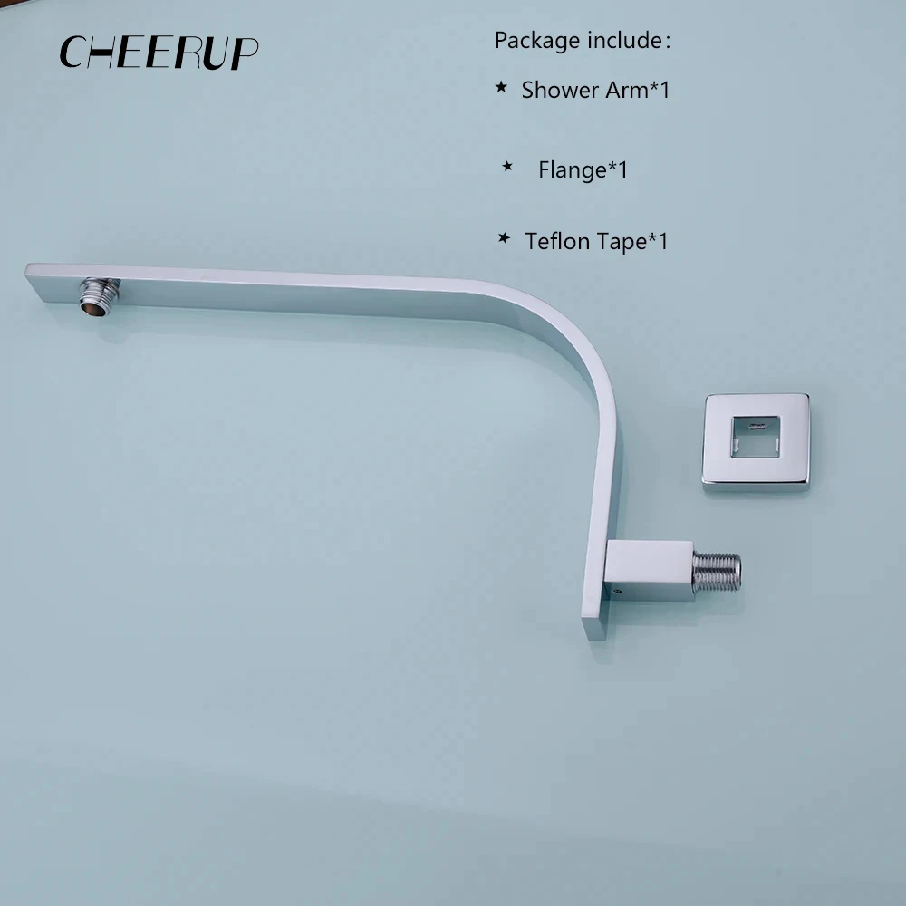 40cm Brass Wall Shower Extension Arm Mounted Bathroom Rainfall Head Elbow Bracket Pipe Bath Tube Bathroom Hardwares Accessories.