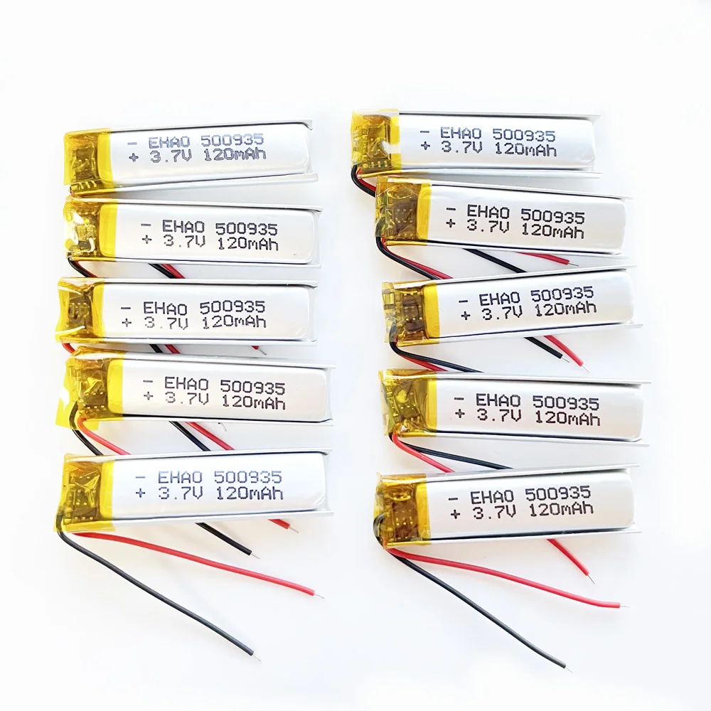 

Lot 10 PCS 3.7V 120mAh 500935 Polymer Lithium Lipo Rechargeable Battery For Smart Phone DVD Bluetooth Led Lamp Camera Massager