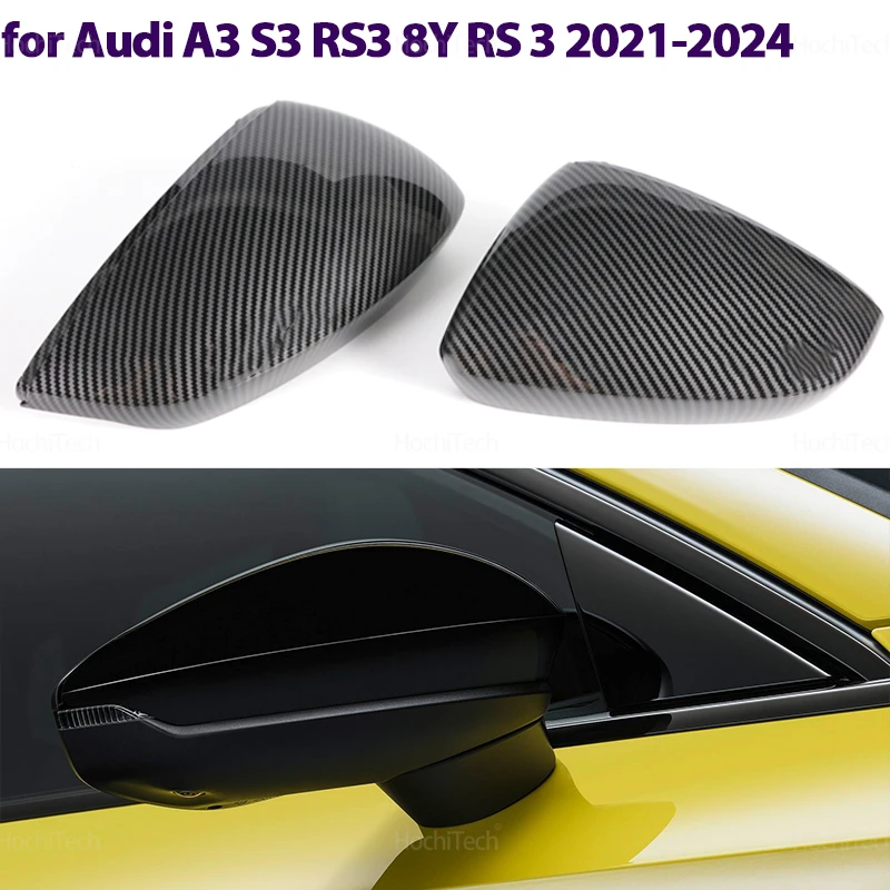 

Stylish Carbon Fiber Pattern Black Side Mirror cover Caps for Audi A3 S3 RS3 8Y RS 3 2021 2022 2023 2024 Only Suitable for LHD