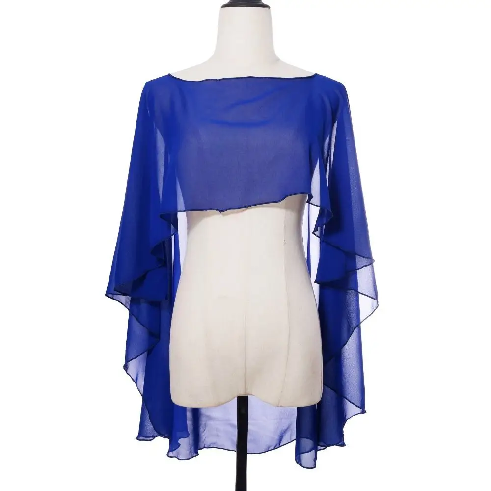 New Fashion Soft Wedding Capes Long Solid Color Chiffon Shrug Wedding Jacket Wraps Womens Ladies