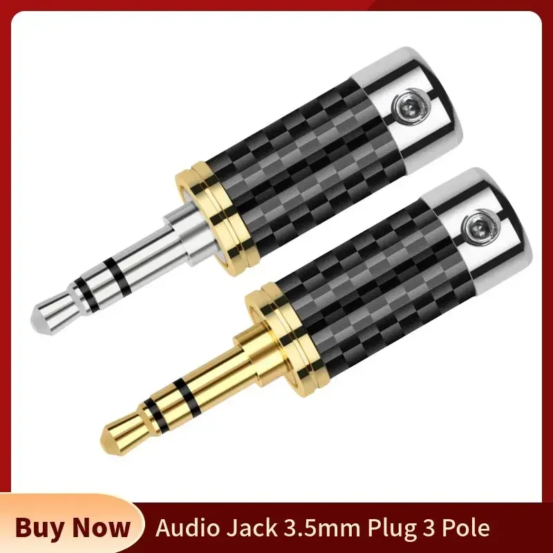 Connettore Jack a 3 poli da 3.5mm 3.5 spina per auricolari guscio in fibra di carbonio per saldatura cuffie HiFi cavo per auricolari elettronica di