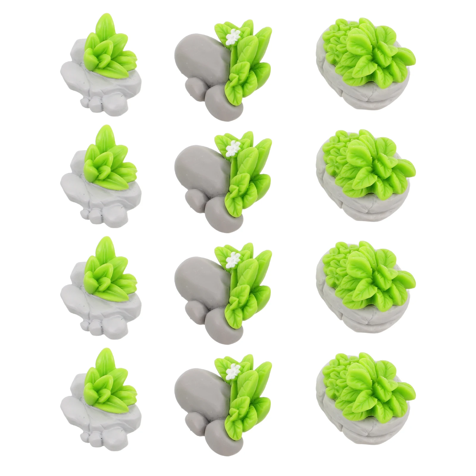 

12 Pcs Artificial Rock Grass Decorative Ornaments for Landscaping Bonsai Miniature Garden Accessories Dollhouse Terrarium
