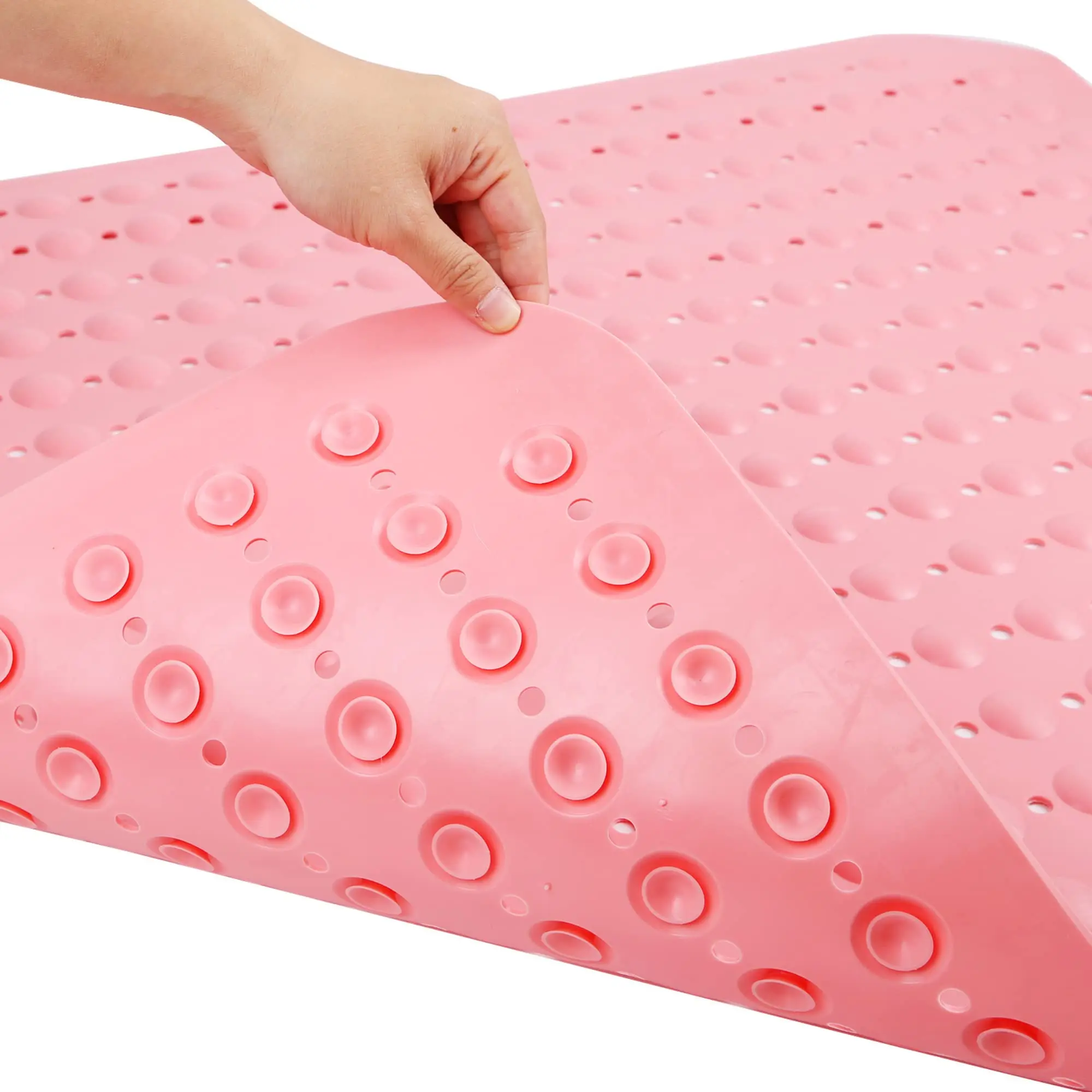 Large Shower Mat 31x31 Inches, Non Slip Shower Mat, Inside Shower Mat with Drain Holes Suction Cups Anti-Slip for Elderly Kids