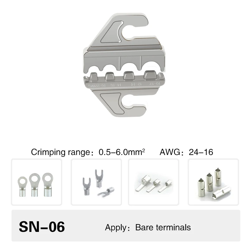 Crimpzange, Crimpbacken-Set, 4-mm-Schlitzbacken, SN-48BS/58B/02C/2546B/2549 /06/X6/06WF/03H, zum Crimpen von Anschlüssen