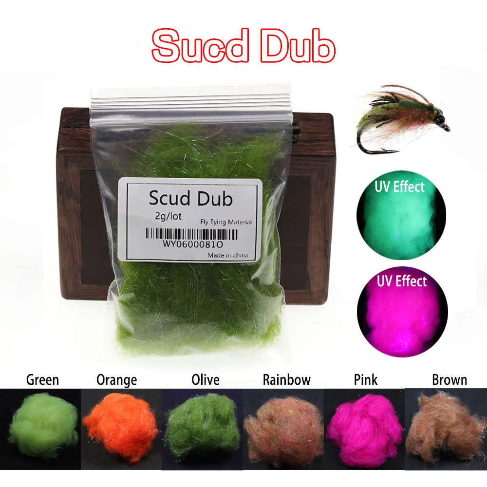 Bimoo 2Packs Ultra Fine Fly Tying Ice Dub for Nymph Scud Shrimp Body Dubbing Scud Dub Fly Tying Material For Trout Fishing Lures