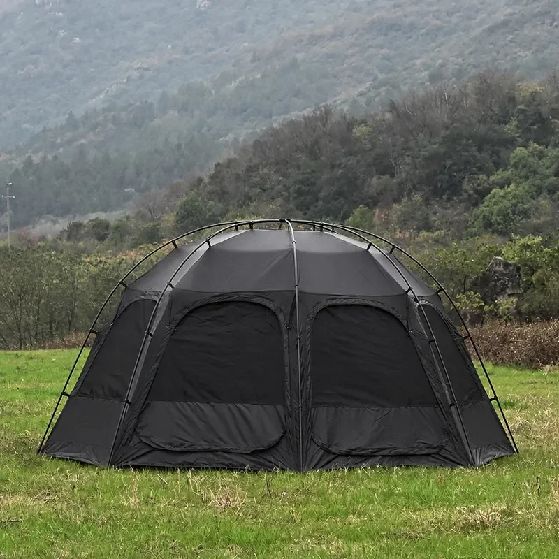 Portable Vinyl Ball Tent Large Outdoor Camping Rainproof Hemispherical Shelter Commander Style Durable Weather Resistant Dome
