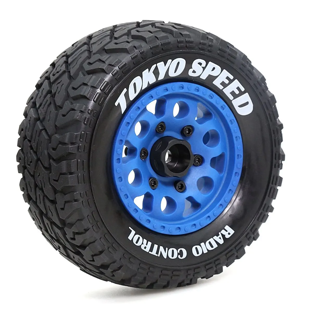 

Desert Short Course Truck Tire 110mm with Multi-Size Wheel Hex for Various RC Cars Red