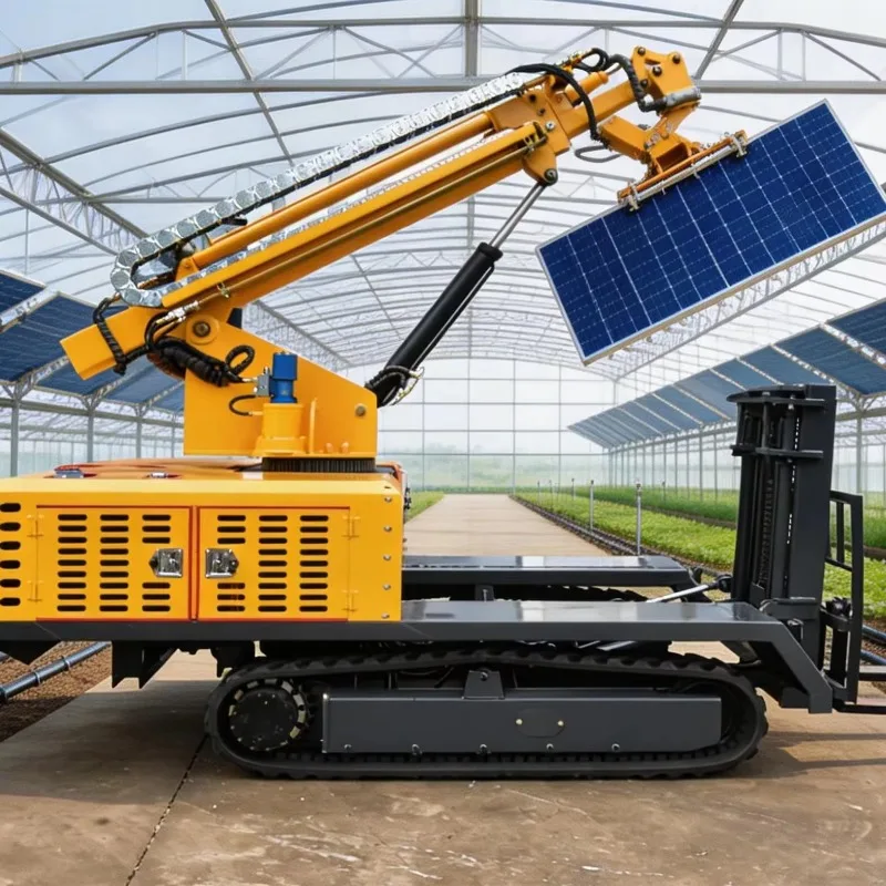 Customized Solar Panel Installation Vehicle For Greenhouse PV Mounting Robot With Manipulator