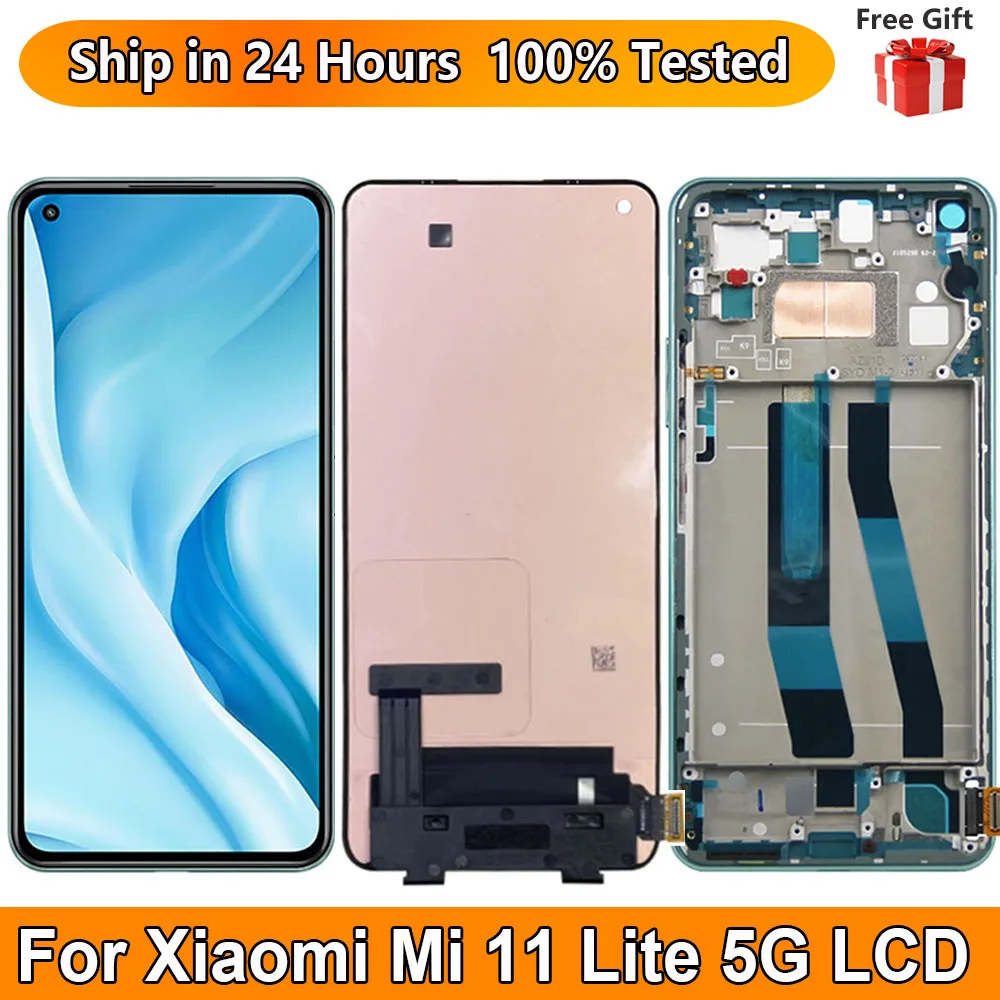 

6.55“OLED For Xiaomi Mi 11 Lite 5G LCD Display Touch Screen Sensor Digiziter Assembly Replace For Xiaomi Mi 11 Lite 5G LCD