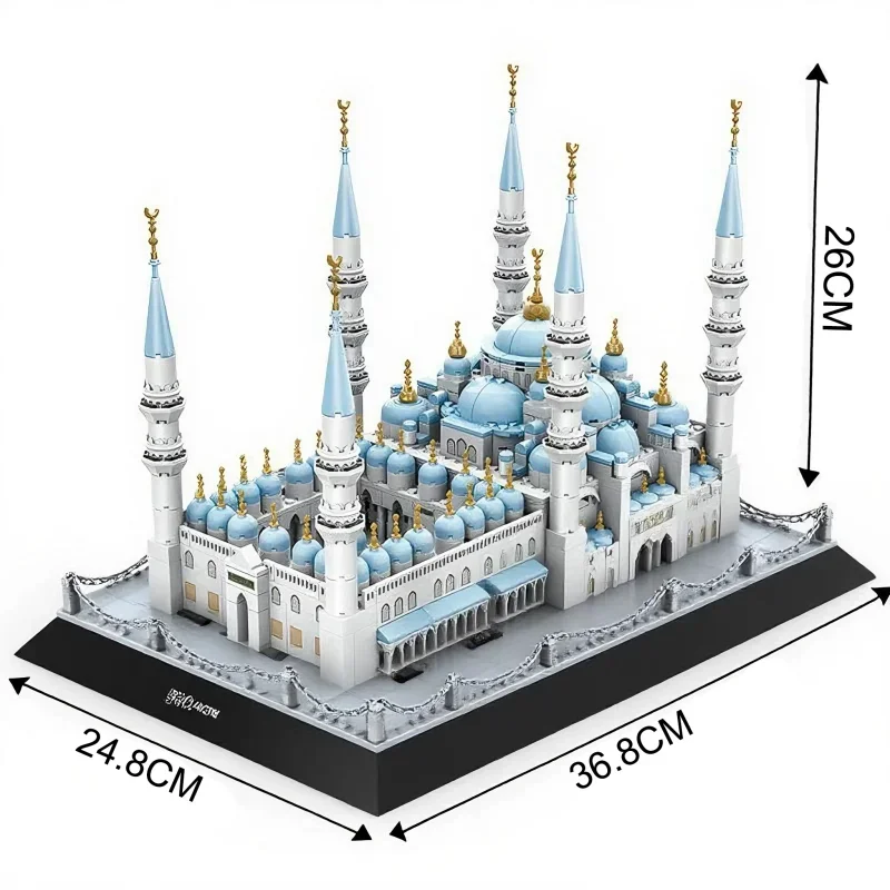 New Blue Mosque Istanbul Architecture Model 1129 PCS Building Block Educational DIY Puzzle Children's Toys For Kids Adult Gifts
