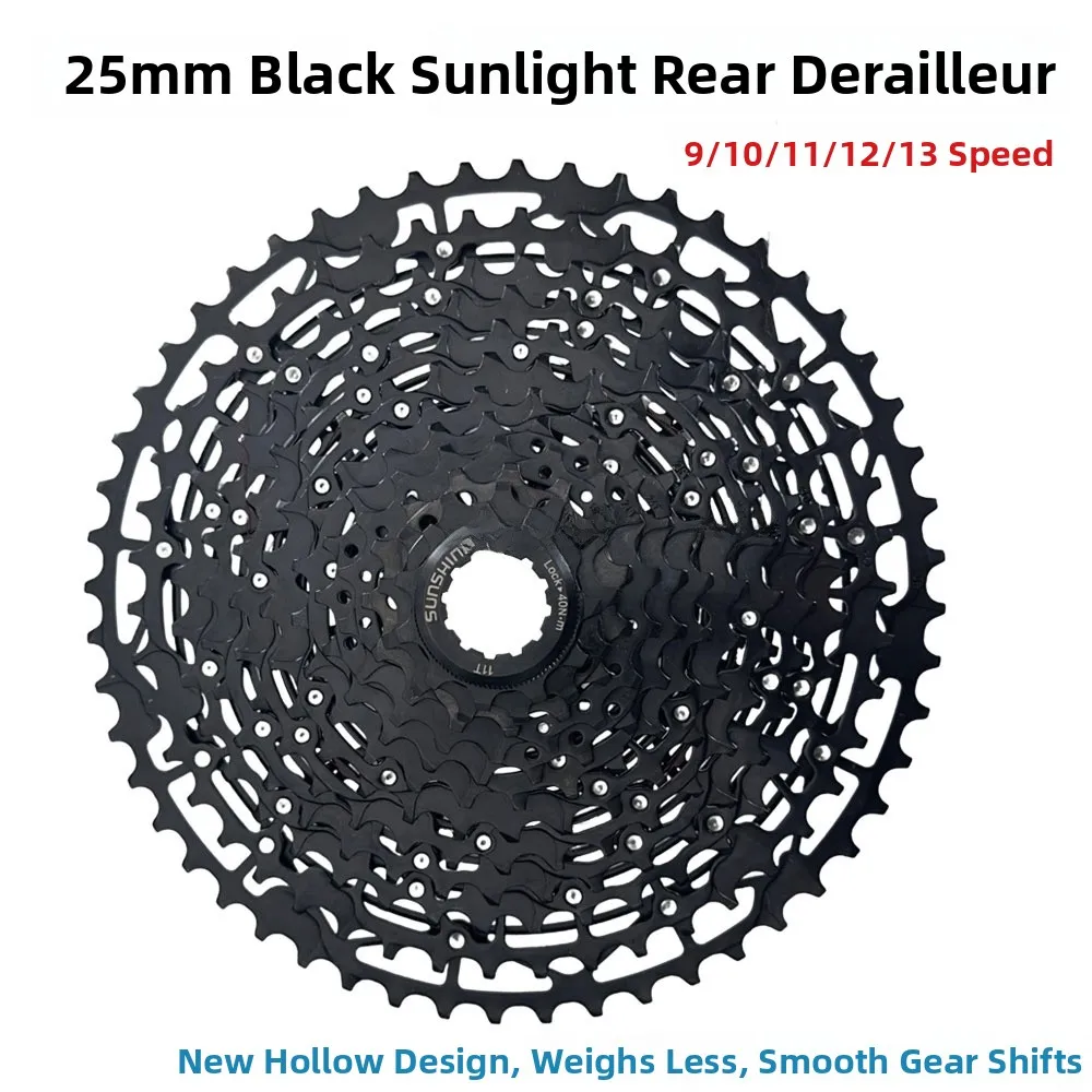 ブラック-2025-サン-9速-hg-マウンテンバイク-カセットホイール-スチール素材-ハイパーグライド-歯型設計-クロムメッキ加工