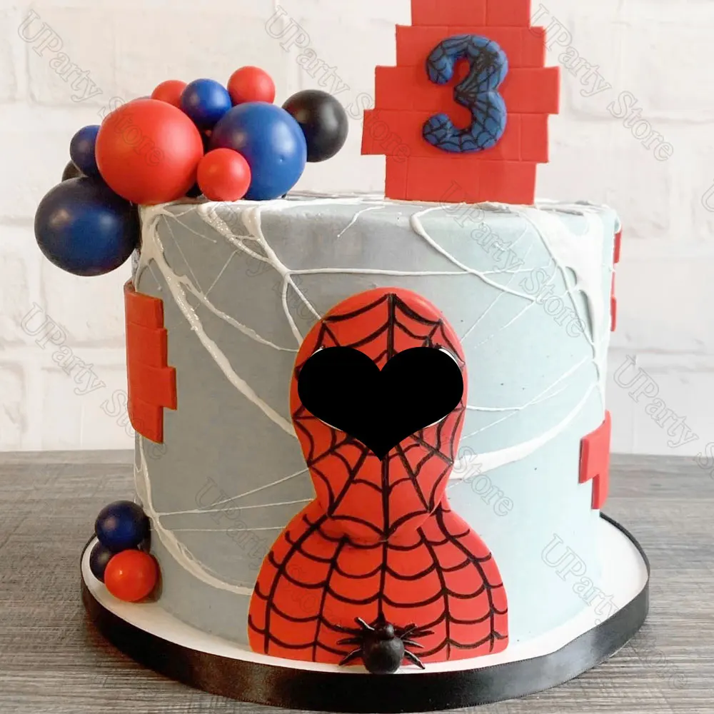 60 Stück rot blau schwarz Kugeln Kuchendeckel 2-4 cm Schaumstoffkugeln Kuchendekorationen für Spinne Geburtstag Abschlussfeier Kuchen Dekor Gastgeschenk – Detail 9